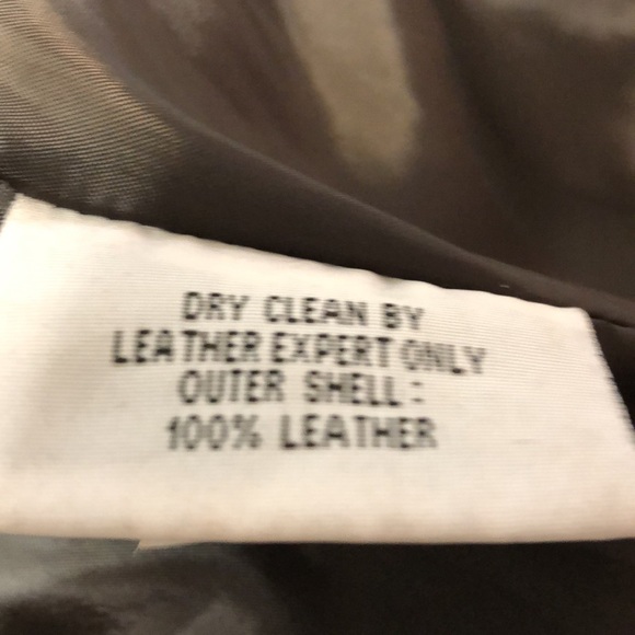 Brown leather coat Bod Christiansen size large - Picture 9 of 10